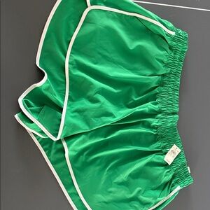 NWT Green Athletic Shorts with White Trim